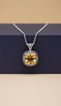 Yellow sapphire silver necklace