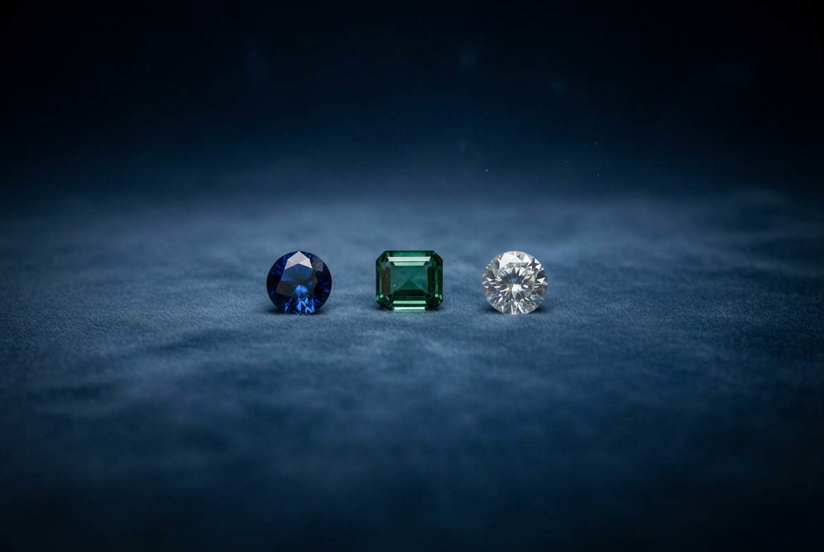 Natural certified gemstones collection