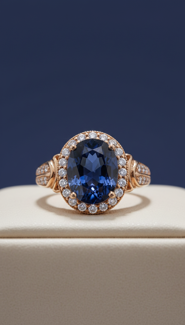 Blue sapphire gold ring