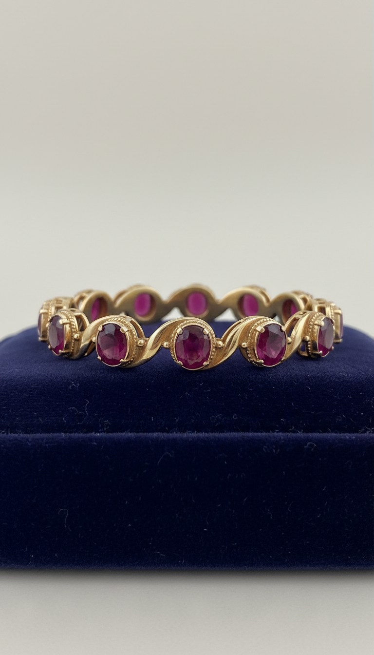Ruby gold bangle
