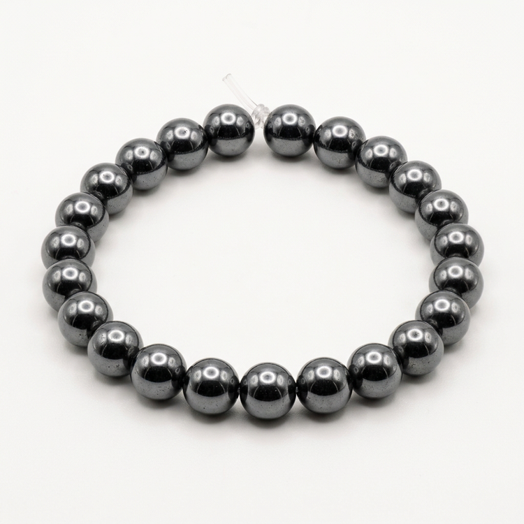 Black Hematite Bead Bracelet – 8mm