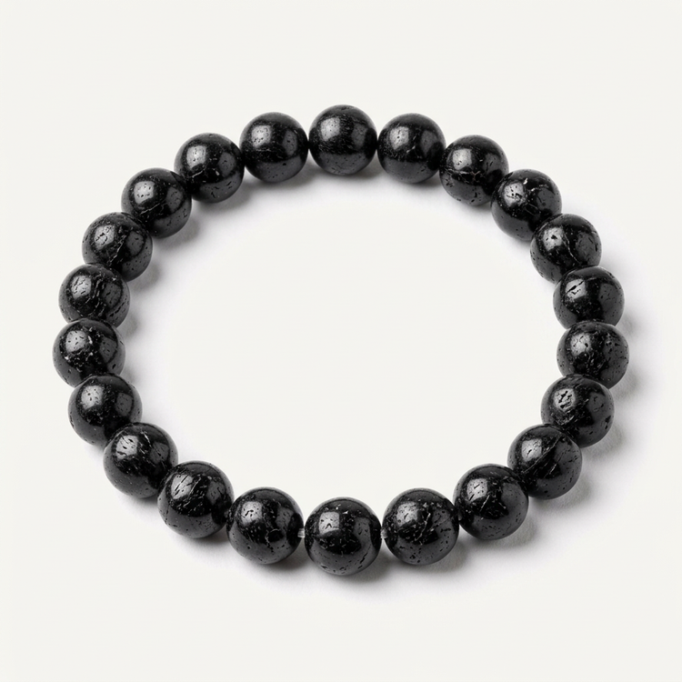 Black Tourmaline Bead Bracelet – 8mm
